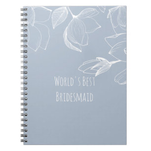 Carnet BRIDESMAIDS CADRES Dusty Blue White Magnolias
