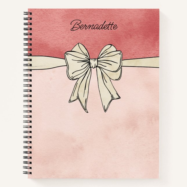 Carnet Bridesmaitres en bois rose et crème moderne (Devant)