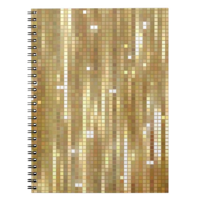 Carnet Bright abstract mosaic golden background with glos (Devant)