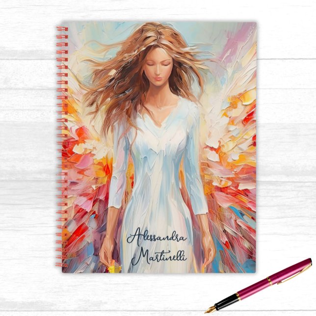 Carnet Bright Abstrait Angel Loose Style Peint (Brightly Colorful Abstract Angel
Personalized Notebook for Ladies and Girls)