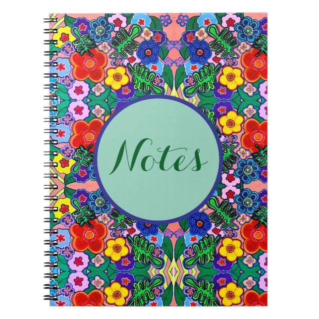 Carnet Bright Abstrait Flower Art (Devant)