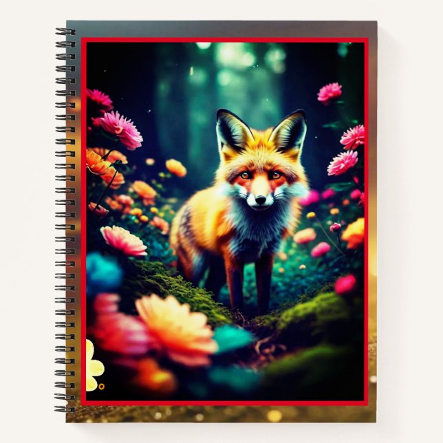 Carnet "Bright Blooming Jungle Fox" (Devant)