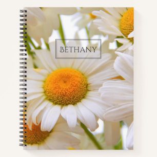 Carnet Bright Daisies Élégant Personnalisé
