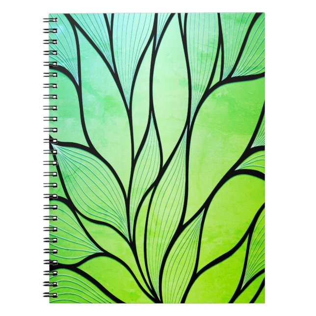Carnet Bright Green Hues Creative Leave Motif (Devant)