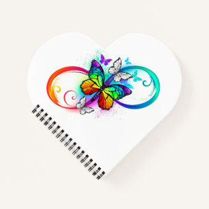 Carnet Bright infinity with rainbow butterfly