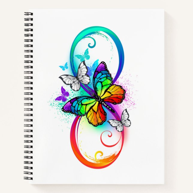 Carnet Bright infinity with rainbow butterfly (Devant)
