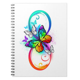 Carnet Bright infinity with rainbow butterfly