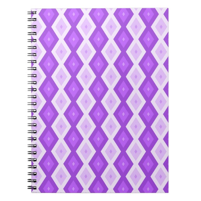 Carnet Bright purple diamond pattern (Devant)