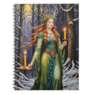 Carnet Brigid Imbolc Chandlelight Forest Celtic Wiccan
