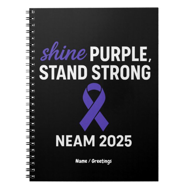 Carnet Brillant violet socle solide NEAM 2025 Epilepsie (Devant)