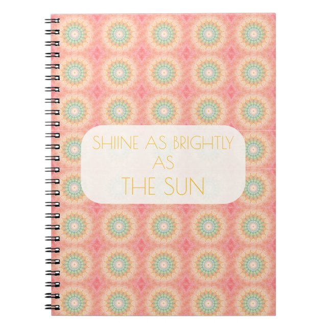 Carnet Brillez comme le Soleil Citation Positive Mandala (Devant)