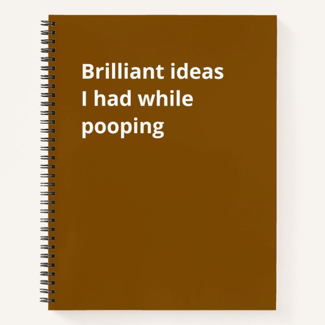 Carnet Brilliant ideas I had while pooping: Funny Gift  (Devant)