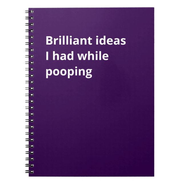 Carnet Brilliant ideas I had while pooping: Funny Gift  (Devant)
