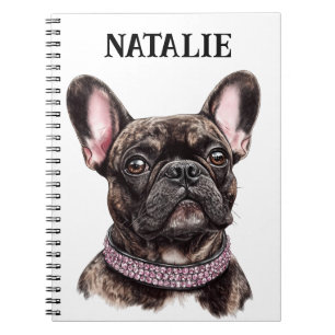 Carnet Brindle Français Bulldog Portrait personnalisé