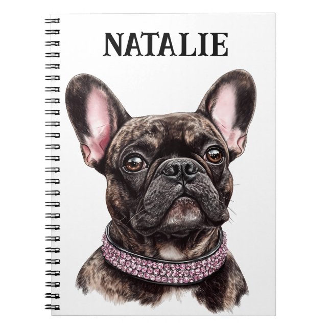 Carnet Brindle Français Bulldog Portrait personnalisé (Devant)