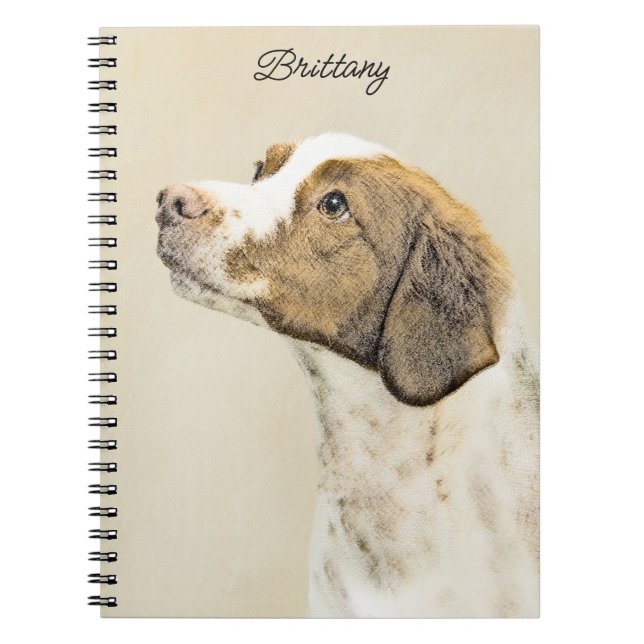Carnet Brittany Peinture - Cute Original Chien Art (Devant)