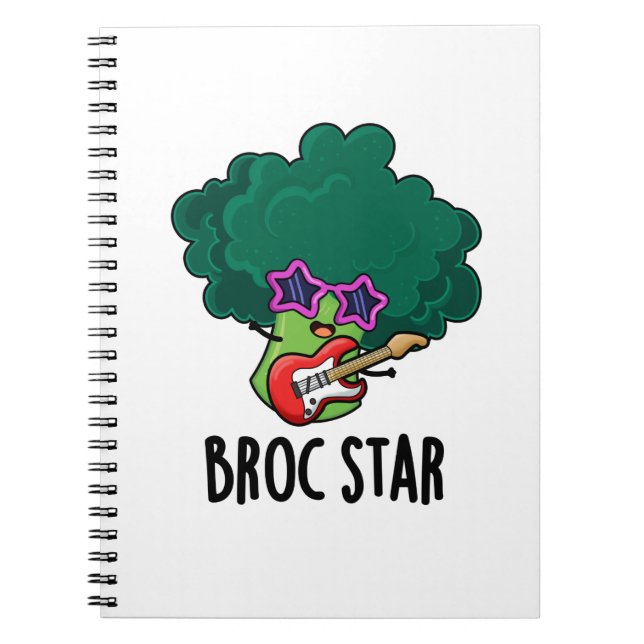 Carnet Broc Star Drôle de Brocolis Rock Star Jeu de mots  (Devant)