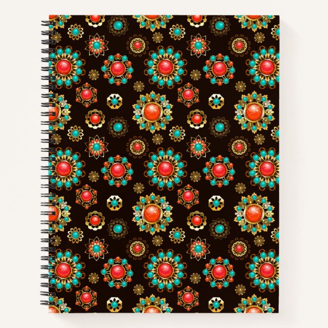 Carnet Broches ethniques motif sans couture (Devant)