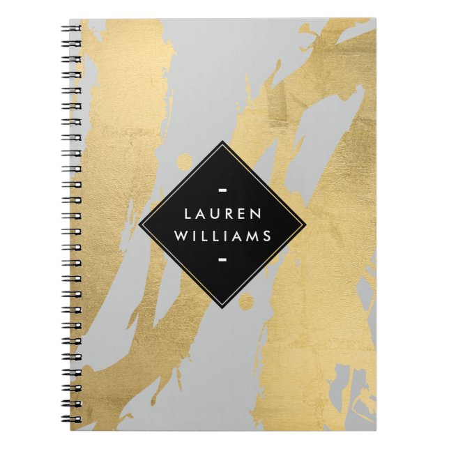 Carnet Brochures Edgy Faux Gold sur Grey (Devant)