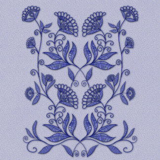 Carnet Broderie bleue