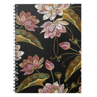 Carnet Broderie Lotus Fleurs Motif sans couture