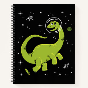 Carnet Brontosaurus Vert Dinos Dans L'Espace