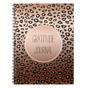 Carnet Bronze Or Empreinte de léopard noir Ombre Gratitud