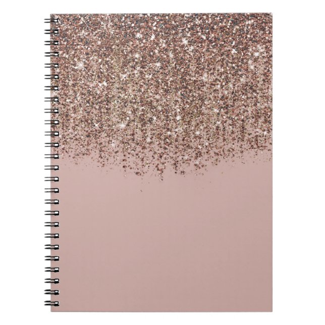 Carnet Bronze rose Taupe Rose or Parties scintillant Glam (Devant)