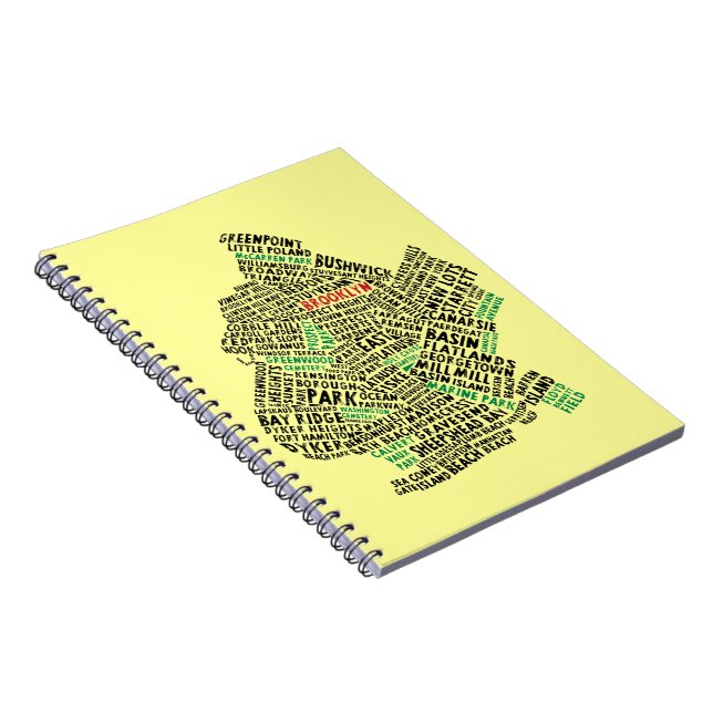 Carnet Brooklyn New York City Word Art Map (Côté Droit)