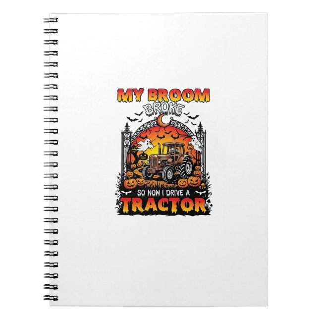 Carnet Broom Broke Tractor Halloween Witch Ghosts_1 (Devant)