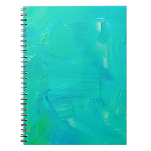 Carnet Brosses vertes et bleues peintes abstrait grun