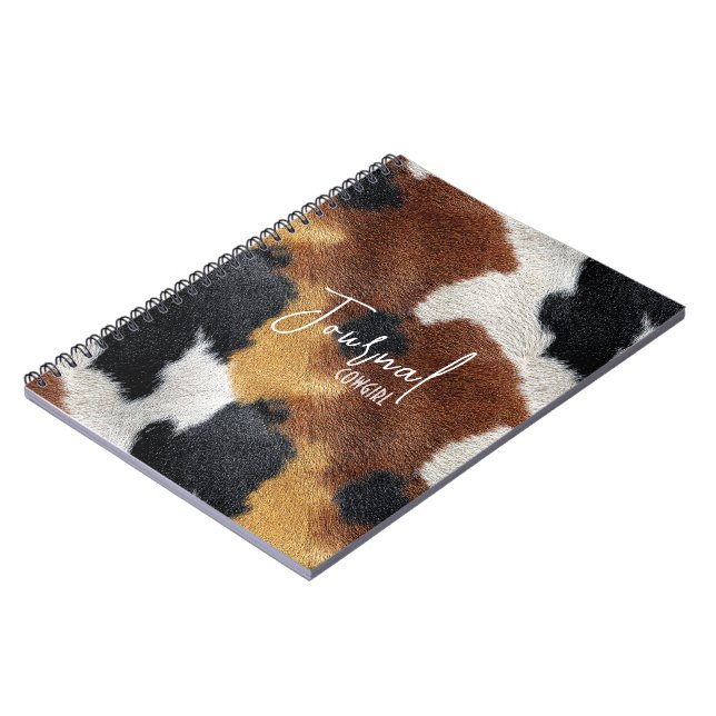 Carnet Brown black and white cowhide texture throw pillow (Côté gauche)