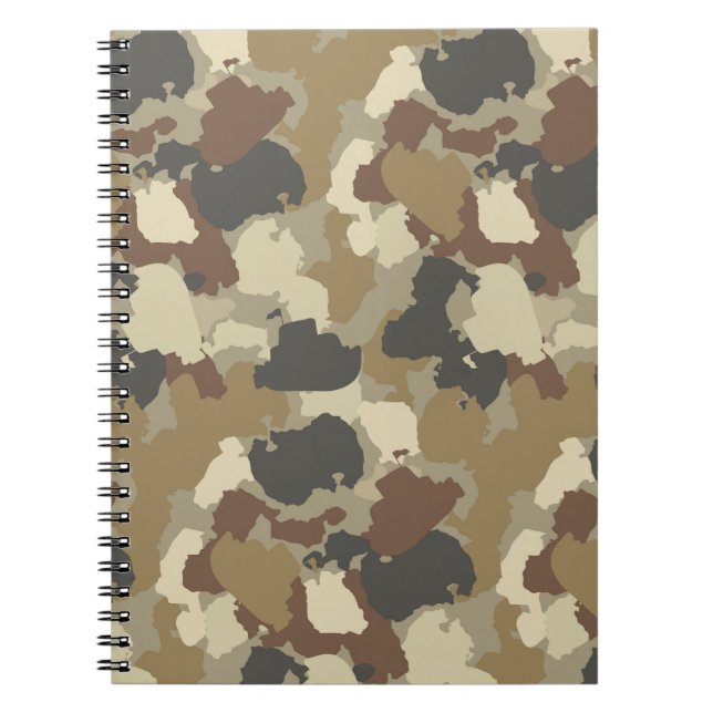 Carnet Brown Earth Tones Military Camouflage (Devant)
