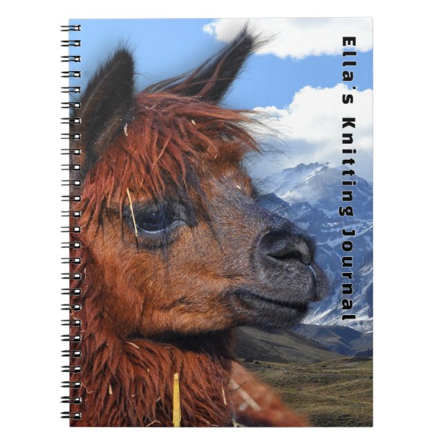 Carnet Brown Llama Andes Mountains Personalized (Devant)
