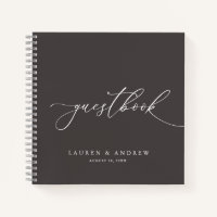 Carnet Brown minimaliste Mariage de livre d'or fon