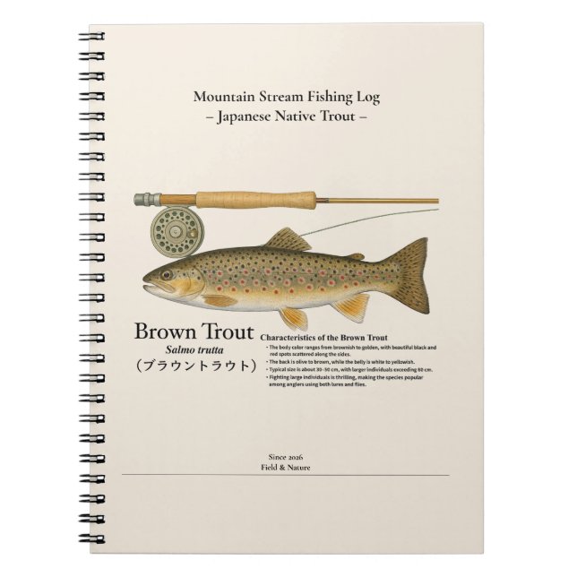 Carnet Brown Mountain Stream Fishing Log Photo Notebook (Devant)