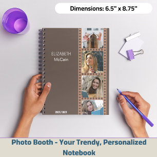 Carnet Brown Photo Booth - Tendance Moderne Personnalisé