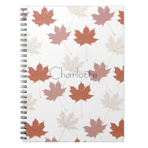 Carnet Brown rouge automne Floral Feuille Y2K Motif