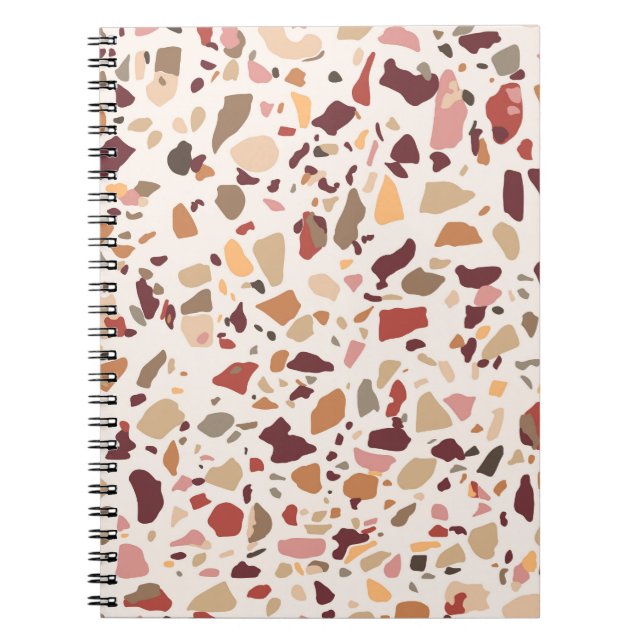 Carnet Brown terrazzo : vintage, motif à la mode. (Devant)