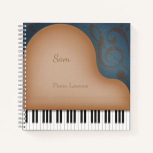 Carnet Brown Whimsical Grand Piano Personnalisé Musical