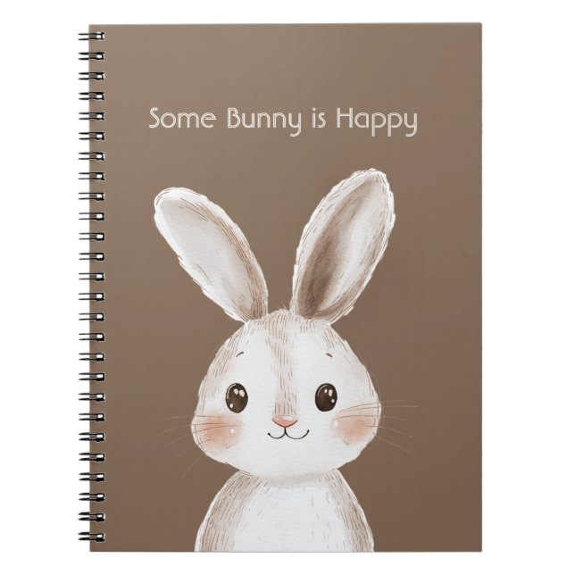 Carnet Brown White Some Bunny is Happy (Devant)
