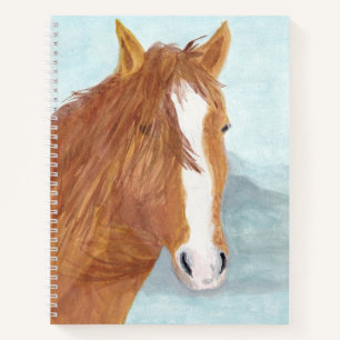 Carnet Brown Wild Horse Blue Mountain Lake - acrylique.