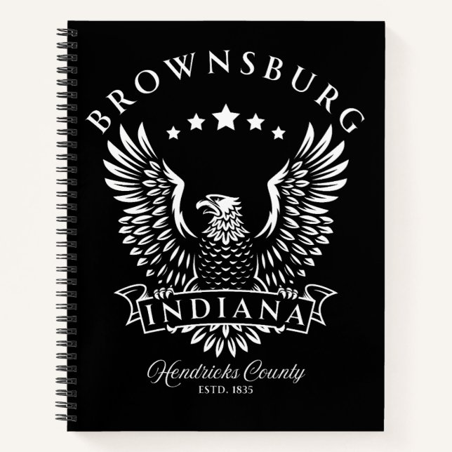 Carnet Brownsburg Hendricks County Indiana aigle vintage (Devant)