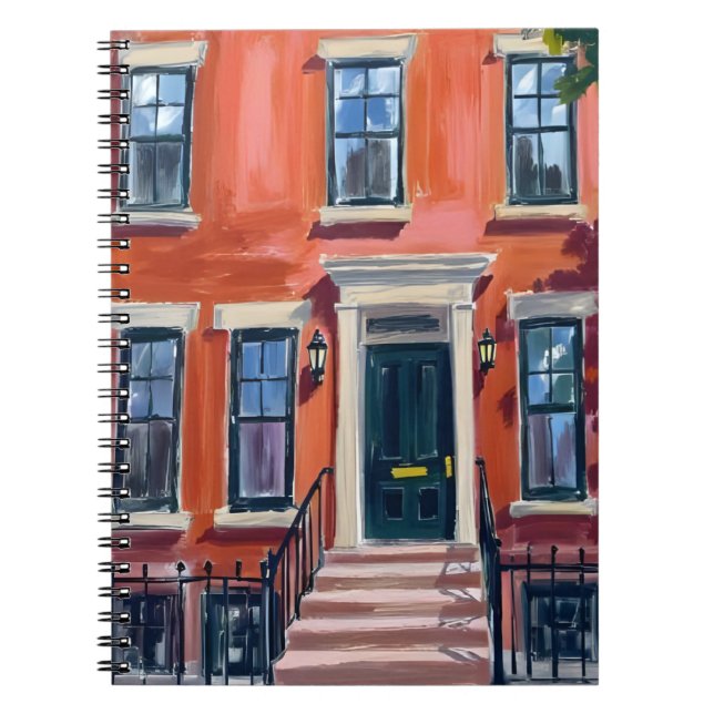 Carnet Brownstones de Boston Massachusetts Aquarelle (Devant)