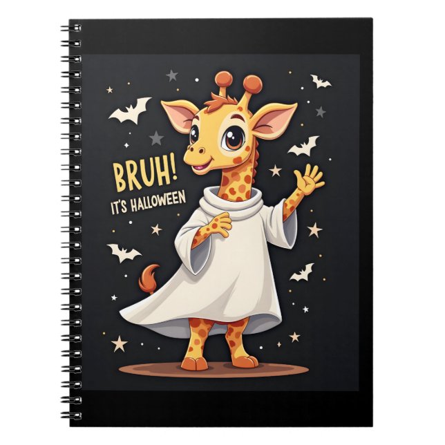 Carnet Bruh C'est Halloween Drôle Dabbing Fantôme Girafe  (Devant)