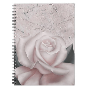 Carnet Brun blanc Rose Glam Marbre moderne Shabby Chic