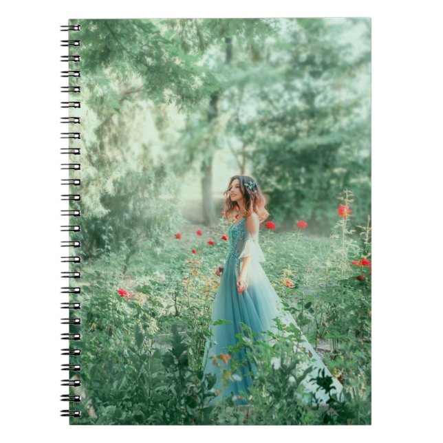 Carnet Brunette Princess : Aquarelle de la forêt de fées (Devant)
