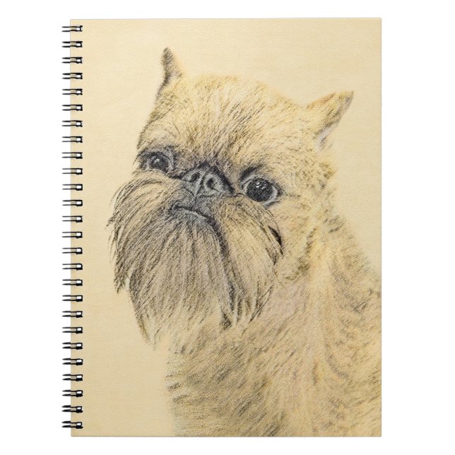 Carnet Bruxelles Griffon Peinture - Cute Original Chien A (Devant)