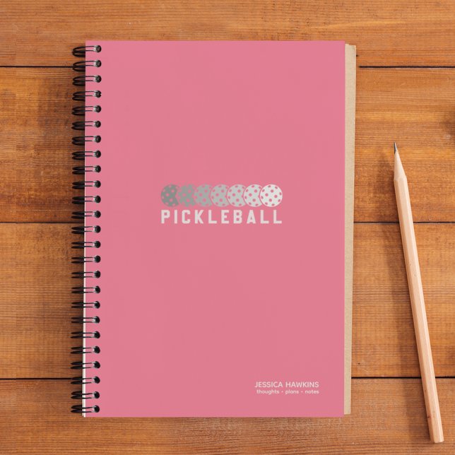 Carnet Bubblegum Pink Pickleball Logo Gradient Personnel (Créateur téléchargé)