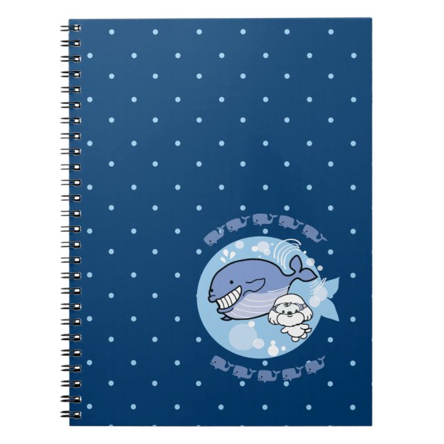 Carnet Bubbly nage avec la baleine (Devant)